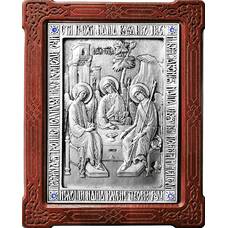 Икона Святая Троица в серебре и деревянной рамке (арт. 12240282)