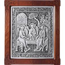 Икона Святая Троица в серебре и деревянной рамке (арт. 12240290)