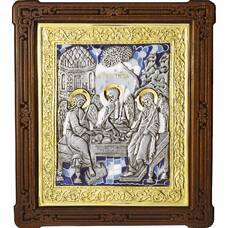 Икона Святая Троица в серебре с эмалью и позолотой (арт. 12240292)