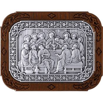 Икона Тайная вечеря в серебре и деревянной рамке (арт. 12240297)