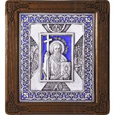 Икона Андрей Первозванный в серебре с эмалью и деревянной рамке (арт. 12240315)