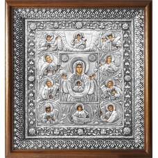 Курская-Коренная икона Божией Матери в ризе и деревянном киоте с басмой (арт. 1224034)