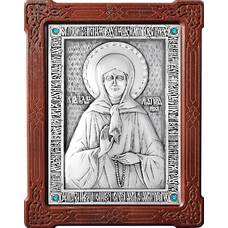 Икона Матрона Московская в серебре и деревянной рамке (арт. 12240355)