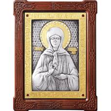 Икона Матрона Московская в серебре с позолотой и деревянной рамке (арт. 12240357)