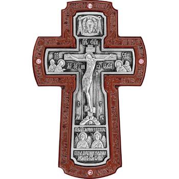 Настенный крест с Архангелами в серебре и рамкой из ясени (арт. 12240454)