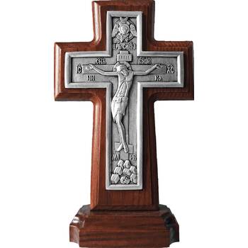 Крест настольный "Простой" в серебре и рамкой из ясени (арт. 12240466)