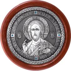 Икона Господь Вседержитель в серебре и деревянной рамке (арт. 12240496)
