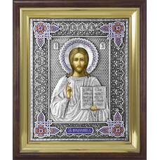 Икона Господь Вседержитель в ризе с эмалью и деревянном киоте (арт. 1224063)
