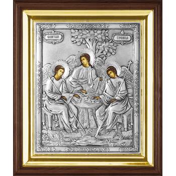 Икона Святая Троица в ризе и деревянном киоте (арт. 1224079)