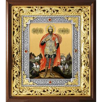 Икона Илья Муромец в ризе и деревянном киоте (арт. 1224095)