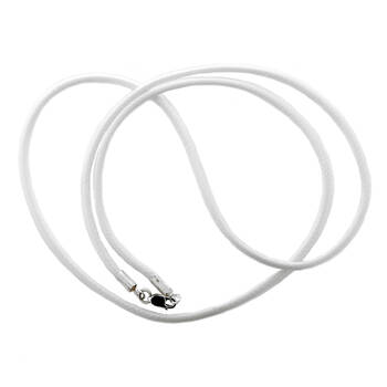 Плетеная веревочка для крестика белого цвета из нейлона с серебряной застежкой 13171-27