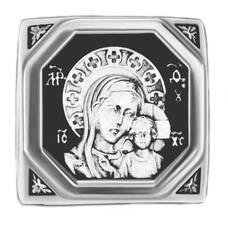 Бусина - шарм серебряная Казанская икона Божией Матери (арт. 13151-19)