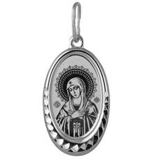 Образок нательный серебряная Ag 925 «Богородица (Умиление)» (арт. 13121-135)