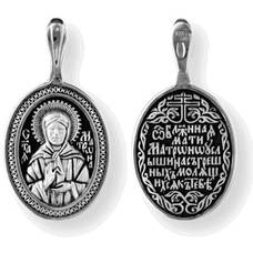 Образок нательный серебряная Ag 925 «Матрона Московская» (арт. 13121-207)