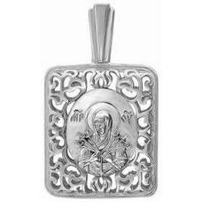 Нательная иконка серебро Ag 925 «Богородица (Семистрельная, Умягчение злых сердец)» (арт. 13121-27)
