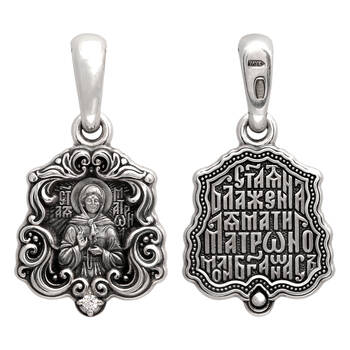 Нательный образок из серебра Ag 925 «Матрона Московская» (арт. 13121-334)