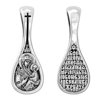 Натальная иконка «Богородица (Тихвинская)» из серебра Ag 925 (арт. 13121-353)