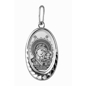 Образок нательный «Богородица (Казанская)» серебро Ag 925 (арт. 13121-363)