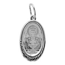 Образок нательный «Богородица (Неупиваемая чаша)» серебро Ag 925 (арт. 13121-364)