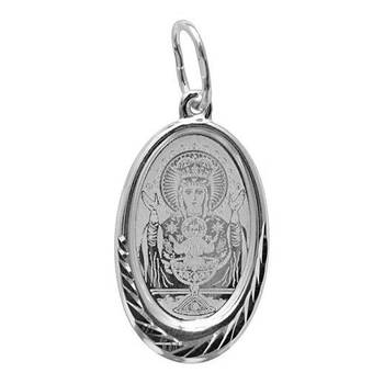 Образок нательный «Богородица (Неупиваемая чаша)» серебро Ag 925 (арт. 13121-364)