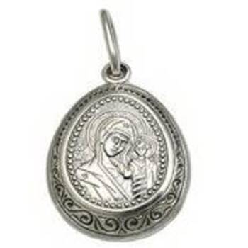 Образок нательный серебряная Ag 925 «Богородица (Казанская)» (арт. 13121-394)