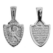 Нательная иконка «Богородица (Семистрельная, Умягчение злых сердец)» серебряная Ag 925 (арт. 13121-496)