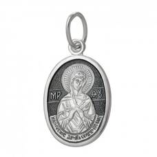 Нательная иконка «Богородица (Семистрельная, Умягчение злых сердец)» серебро Ag 925 (арт. 13121-517)