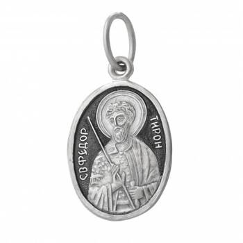 Нательная иконка из серебра Ag 925 «святой Феодор Тирон» (арт. 13121-583)
