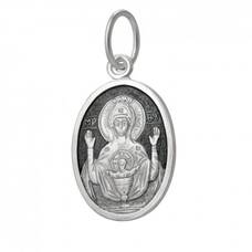 Нательная иконка серебро Ag 925 «Богородица (Неупиваемая чаша)» (арт. 13121-590)