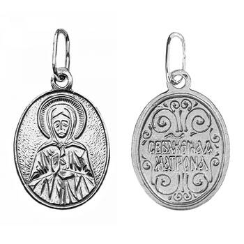 Натальная иконка «Матрона Московская» серебро Ag 925 (арт. 13121-629)