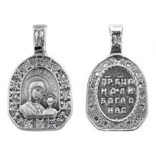 Образок нательный серебро Ag 925 «Богородица (Казанская)» (арт. 13121-640)