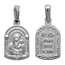 Образок нательный серебро Ag 925 «Богородица (Казанская)» (арт. 13121-642)