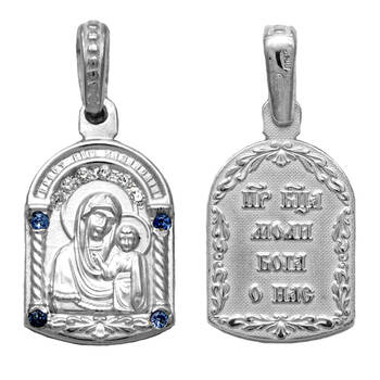 Нательная иконка серебро Ag 925 «Богородица (Казанская)» (арт. 13121-644)