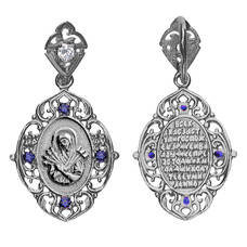 Нательная иконка «Богородица (Семистрельная, Умягчение злых сердец)» серебряная Ag 925 (арт. 13121-659)