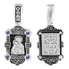 Нательный образок «Богородица (Владимирская)» серебряная Ag 925 (арт. 13121-77)