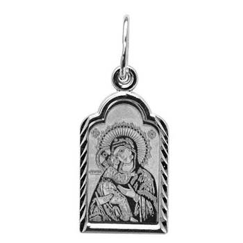 Образок нательный «Богородица (Владимирская)» серебряная Ag 925 (арт. 13121-86)