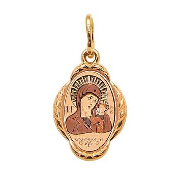 Нательная иконка «Богородица (Казанская)» серебро Ag 925 (арт. 13122-219)