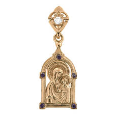 Нательный образок серебряная Ag 925 «Богородица (Казанская)» (арт. 13122-308)