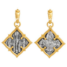 Нательная иконка серебряная Ag 925 «Успение Божьей матери» (арт. 13122-90)