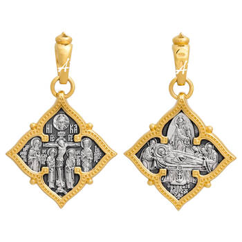 Натальная иконка серебряная Ag 925 «Успение Божьей матери» (арт. 13122-90)