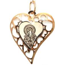 Образок золото Au 585 «Богородица (Семистрельная, Умягчение злых сердец)» (арт. 13123-144)