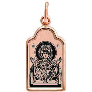 Подвеска золотая Au 585 «Богородица (Неупиваемая чаша)» (арт. 13123-76)