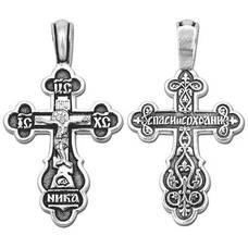 Мужской православный крест из серебра 13111-119