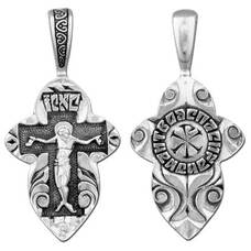 Крест православный серебряный мужской 13111-139