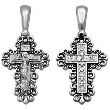 Христианский женский крестик из серебра 13111-152