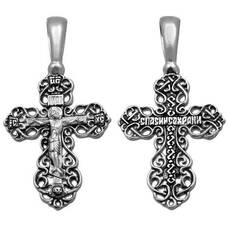 Христианский женский крестик из серебра 13111-159