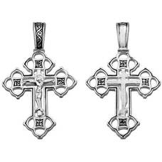 Православный женский крестик из серебра 13111-161