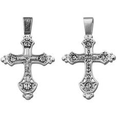 Христианский женский крестик из серебра 13111-178