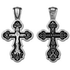Крестик нательный серебро «Спаси и сохрани» (арт. 13111-188)
