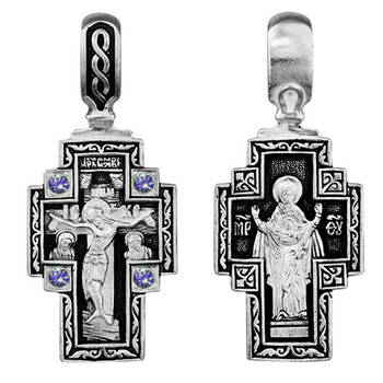 Крестик серебряный «Богородица (Покрова)» (арт. 13111-191)